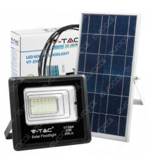 V-Tac Proiettore Led 12W 6400K 500Lm a Batteria con Pannello Solare e Telecomando