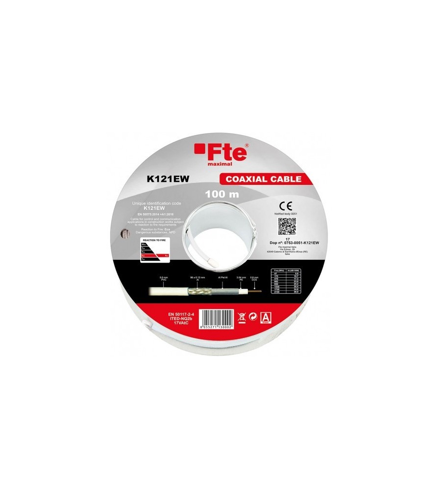FTE Cavo coassiale bianco PVC Eca diametro 5 mm classe A ( Prezzo al metro )