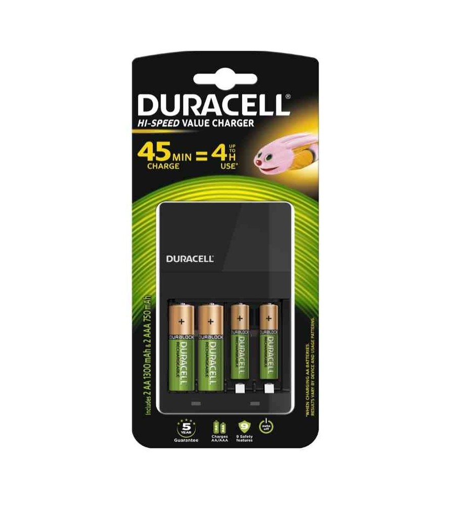Duracell Charger CEF 14  con 2 AA+2AAA Value