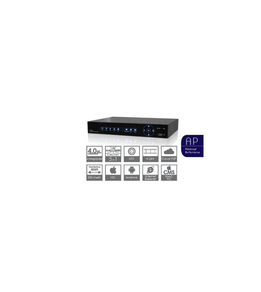 Videostar Videoregistratore Xvr serie pro-line 5in1 a 8 ch