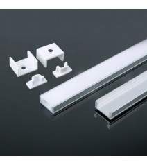 V-Tac profilo in alluminio per strip Led lunghezza 2 metri senza alette colore alluminio