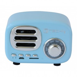 Speaker Bluetooth Wireless Design Radio Classico Azzurro