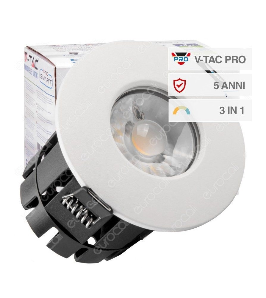 V-Tac Faretto Led da Incasso Rotondo 10W Dimmerabile Smart
