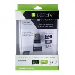 Techly Mini Adattatore Wireless USB 600Mbps Dual Band
