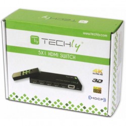 Techly Switch HDMI 5 IN 1 OUT con Telecomando 4K UHD 3D