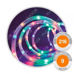 Tubo Luminoso 216 Luci Led Reflex Multicolor con Controller Memory - per Interno e Esterno