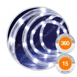 Tubo Luminoso 360 Luci Led Reflex Bianco Freddo con Controller Memory - per Interno e Esterno IP44