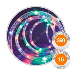 Tubo Luminoso 360 Luci Led Reflex Multicolor con Controller Memory - per Interno e Esterno