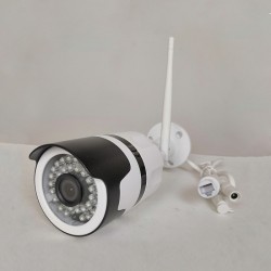 V-Tac Camera di Videosorveglianza da Interno/Esterno IP WiFi 2MP 1080px Visione Notturna Sensore Movimento 2 Canali Audio SD 64