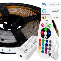 V-Tac Kit con strip Led 4in1 Multicolore RGB+W 5mt Controller e Alimentatore IP65