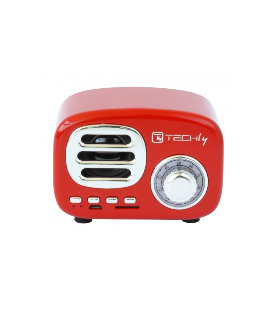 Speaker Bluetooth Wireless Design Radio Classico Rosso