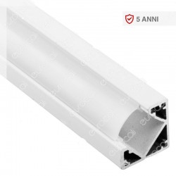 V-Tac profilo iin alluminio angolare per strip Led lunghezza 2 metri colore bianco
