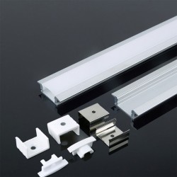V-Tac profilo in alluminio per strip Led lunghezza 2 metri con alette colore bianco