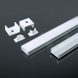 V-Tac profilo in alluminio per strip Led lunghezza 2 metri senza alette colore alluminio