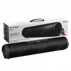 V-Tac Speaker Bluetooth Portatile 2x3W con Rivestimento in Stoffa e Microfono Ingresso MicroSD AUX