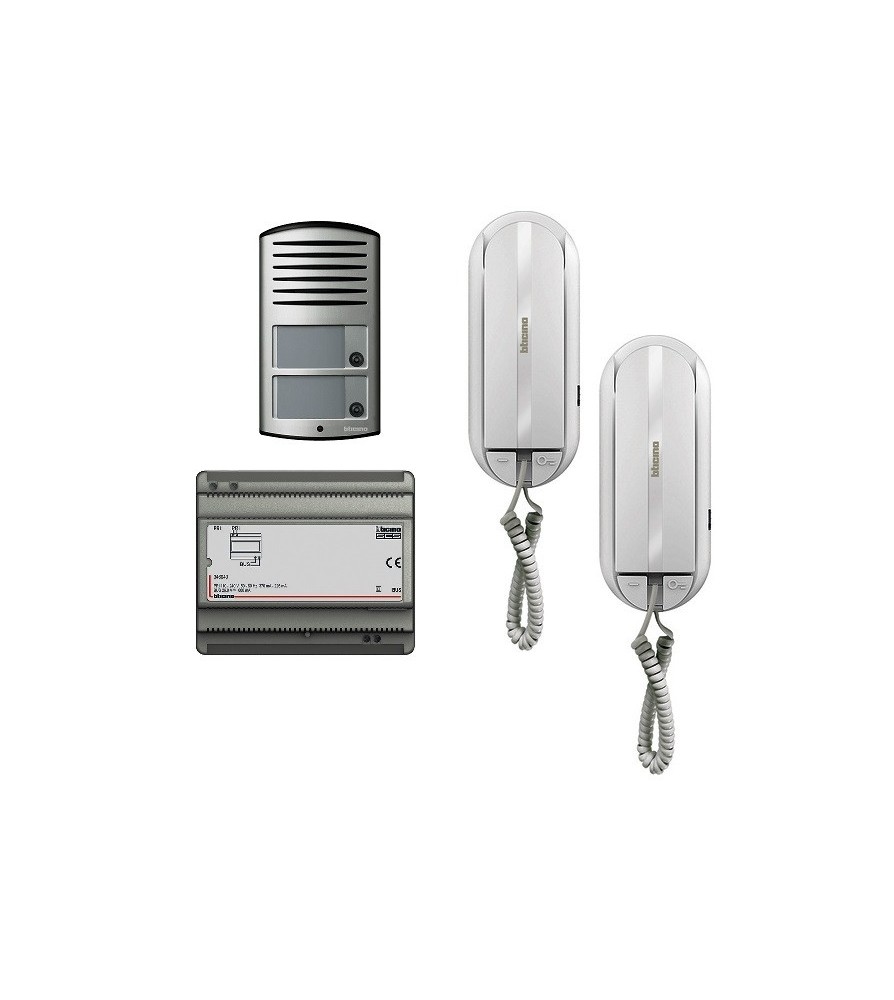 Bticino Kit Audio Bifamiliare Digitale due fili composto da citofoni SPRINT L2 e pulsantiera LINEA 2000
