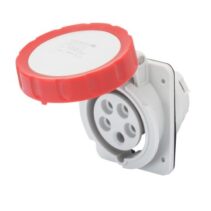 Gewiss Presa Fissa da Incasso a 10&deg; HP - Ip66/Ip67 - 3p+n+t 32a 380-415v 50/60hz - Rosso - 6h - Cablaggio a Vite
